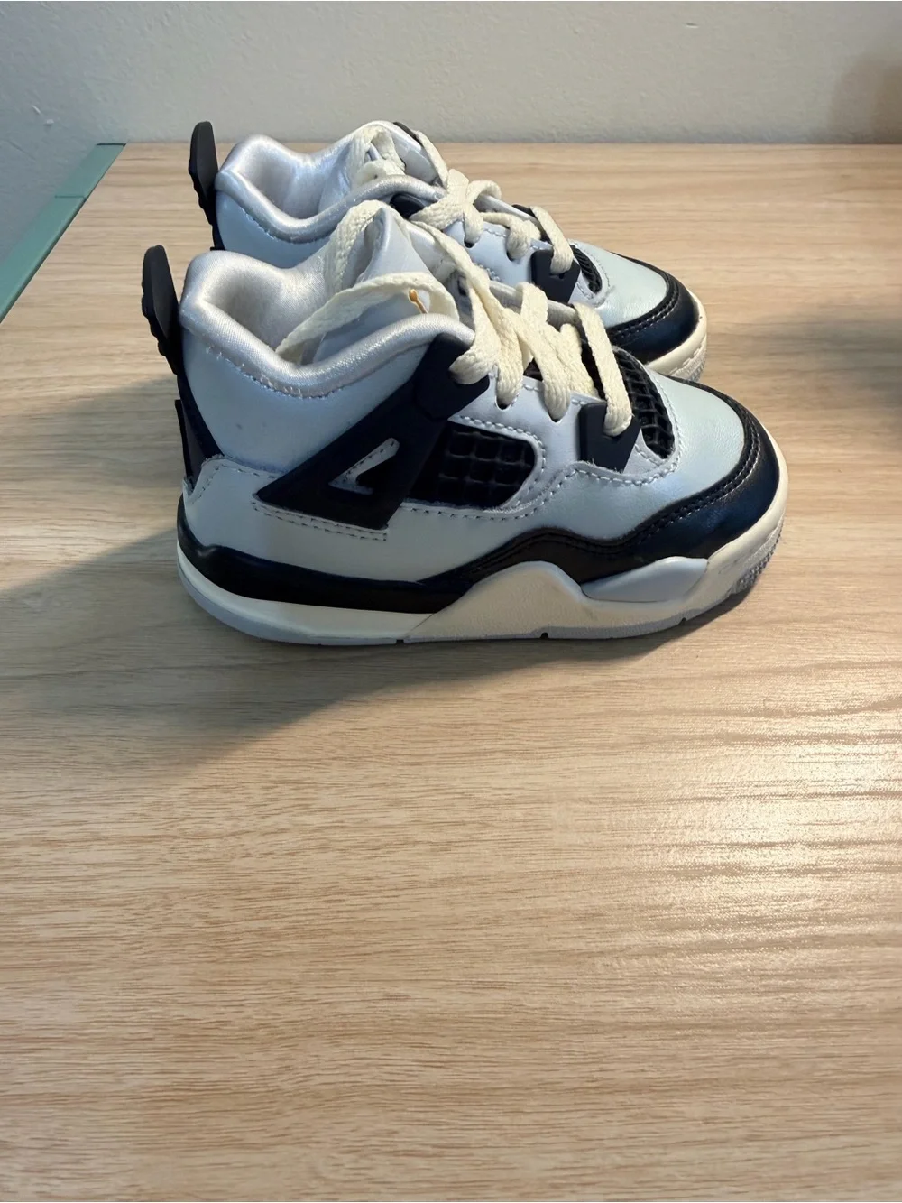 Kids Sneakers - White/Black/Gold (Size 6C)